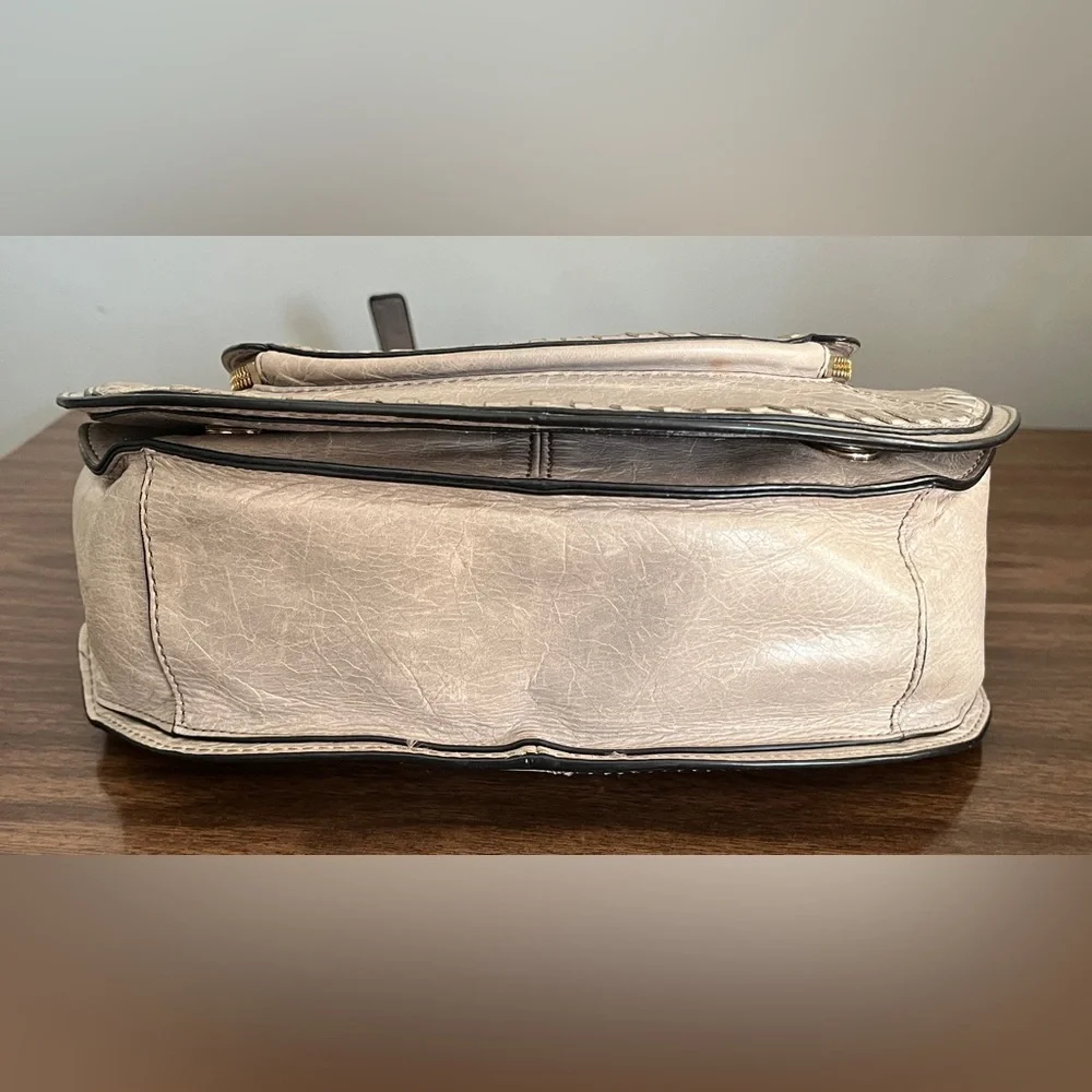 Rebecca Minkoff Distressed Leather, 'Vanity Saddle' in Mushroom, Crossbody Bag - Picture 9 of 14